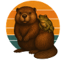 Biber und Frosch
