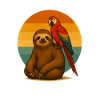 Sloth and parrot