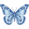 Papillon bleu géométrique