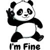 Panda Thumbs Up Cartoon Black
