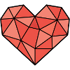 Vecteur Géométrique Heart Low Poly Modern