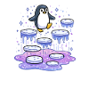 Galaktischer Pinguin auf Eisquellen