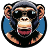 Monkey with sunglasses circle