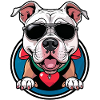 Bulldog with sunglasses cartoon