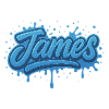 Graffiti Prénom James cadeau idéal imprimable 