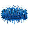 Graffiti Prénom WIlliam cadeau idéal imprimable