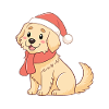 Dog Christmas Warm Drawing