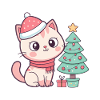 Weihnachtskätzchen am Baum