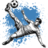 Fußball Schuss Fallrückzieher Tor Seitfallzieher