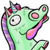 Verrücktes Pastell-Zombie-Einhorn