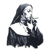 Rebellious Nun – Street Art Black White