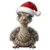 Confused ostrich chicks in Christmas fever