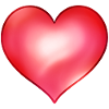 Red heart with luminous gradient