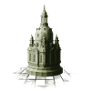 Low Poly Chess Checkers Frauenkirche