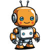 Kawaii Orange Robot with Headset