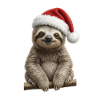 Deeply relaxed sloth celebrates Christmas
