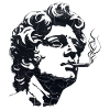 Ancient Statue Smoking Cigarette – Dark Art