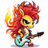 Flame skirt bangs with guitar