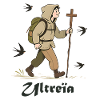 Pilgrim hiker to Compostela, ultreïa