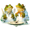 Grenouille cuisine à table