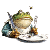 Kitchen frog with plate