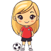 Fille baby-foot avec ballon