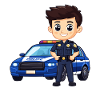 Polizeiheld Karikatur