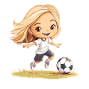 Kickerspielerin Cartoon