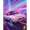 Synthwave Auto im Retro-Stil