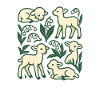 Lamb Quartet in Spring Meadow