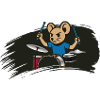 Drumming Mouse in Comic Style