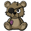 Teddy bear with eye patch