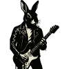 Rabbit in Leather plays Guitar