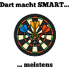 Buntes Dartboard mit Pfeilen