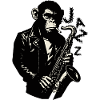 Noir Jazz Monkey Sax