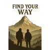 Find Your Way Mountain Hiker Silhouette