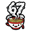 Cheerful Ramen Steam Cartoon
