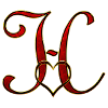 Monogram H with heart frame