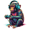 Affe Gaming Tier Videospiele Lustiger Affe