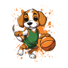 Basketball-Hund Spritz-Splash