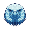 Geometrischer Adler in Blautönen