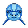 Geometric Blue Dolphin