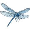 Bleu libellule géométrique
