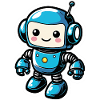 Blue Robot Friend Sticker
