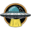 UFO Light Beam Cartoon