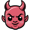 Pink Devil Cartoon Motif