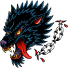  Black Wolf Old school Tattoo Design