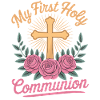 First Holy Communion Cross Roses