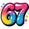 67 bunt sechs sieben bunte Luftballons