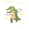 Karikatur-Alligator mit Regenbogen-Reif